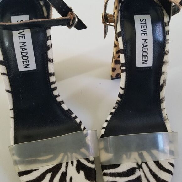 Steve Madden Carrson Leopard Zebra Heels size 5.5 - Picture 7 of 13